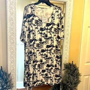 Kate Quinn ALine Jungle Print Button down SS Dress Size XL NWTS